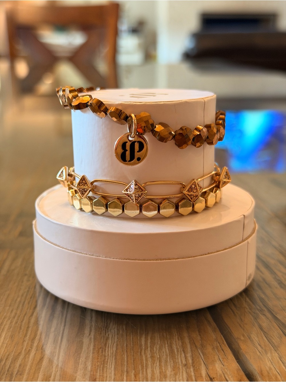 Bomb Party Bracelets! Gold-Tone Layered Beaded Set